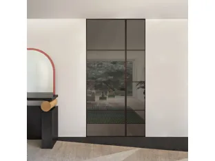 Porta per interni Sherazade Double Swing Plain Plus in vetro e alluminio di Glas Italia